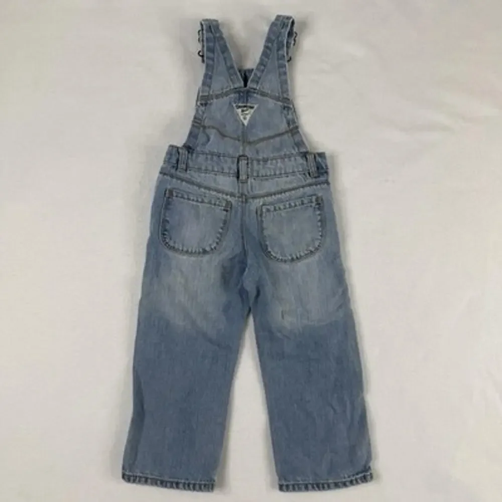 OshKosh Overalls Denim Vestbak Baby Boys 2T Blue Adjustable Straps Pockets